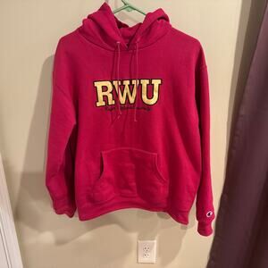 Champion Roger Williams University Hooded Sweatshirt Pink Size M